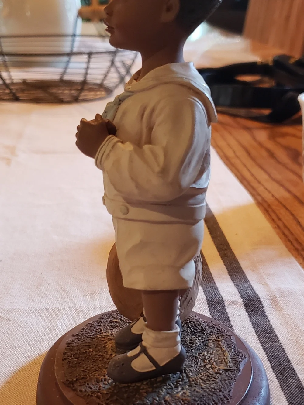 Emma James Cream and Brown Boy in Sailor Outfit Figurine